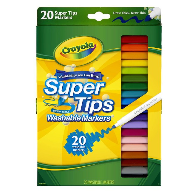 SUPERTIPS CRAYOLA WASHABLE FINELINE MARKER 20 COLOR SATUAN