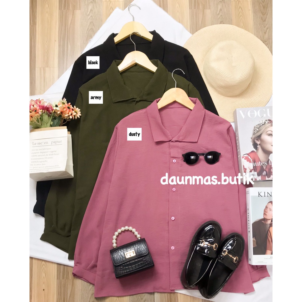 1KG MUAT 5PCS | GEMPITA BLOUSE SHIRT TOP FULL KANCING AIRFLOW CRINKLE HITS OOTD FASHION WANITA