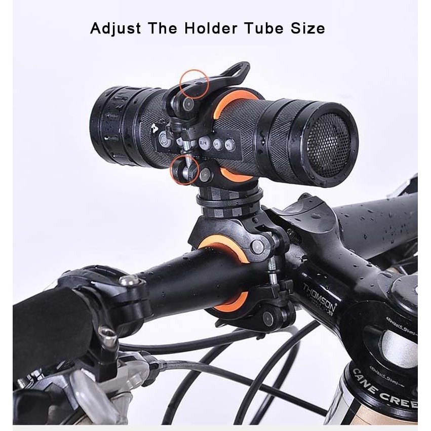 YGRETTE - Cycle Zone Clamp Penjepit Senter POMPA Stang Sepeda 360 Derajat Holder Dudukan Flashlight