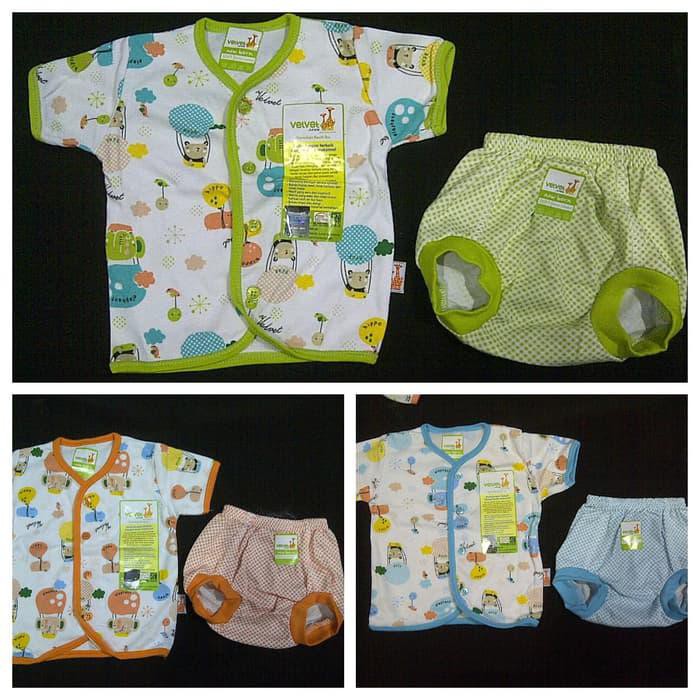BAJU BAYI LAKI-LAKI / PEREMPUAN NEW BORN VELVET JUNIOR SETELAN PENDEK