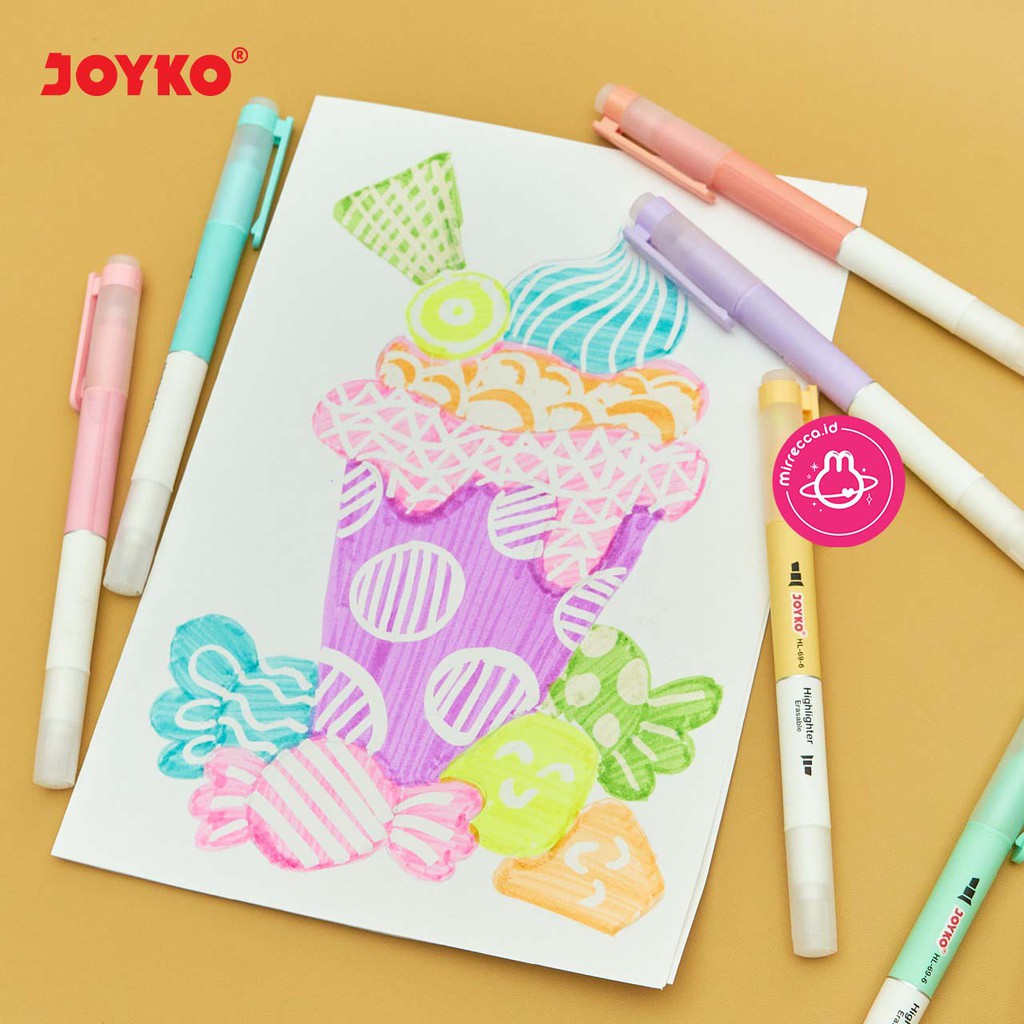 

Ay00! SET 6 COLOR ERASABLE HIGHLIGHTER JOYKO HL-69-6