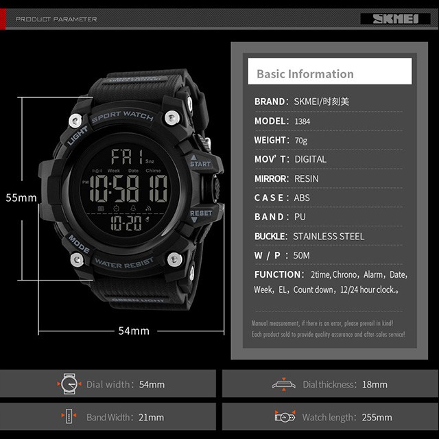 SKMEI 1384 ORIGINAL Jam Tangan Pria WatchKite SKMEI Digital LED