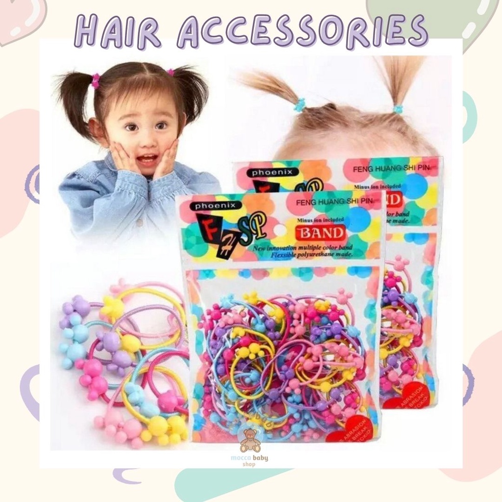 MBSS - IKAT MIN-NIE MIX Ikat Rambut Anak Karakter Lucu / Kuncir Rambut Anak Perempuan Warna Warni isi 50 Pcs