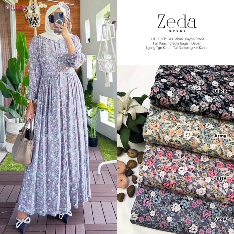 ZEDA DRESS RAYON PRADA by ALILA HIJAB