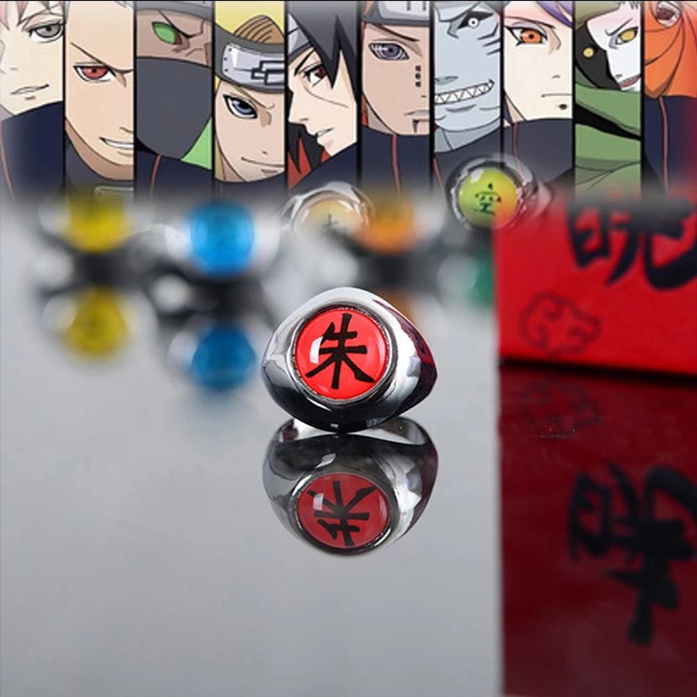 Agustinina Anime Cincin Jepang Pria Akatsuki Akatsuki Itachi Pain Orojimaru Zhu-Rings DIY Perhiasan