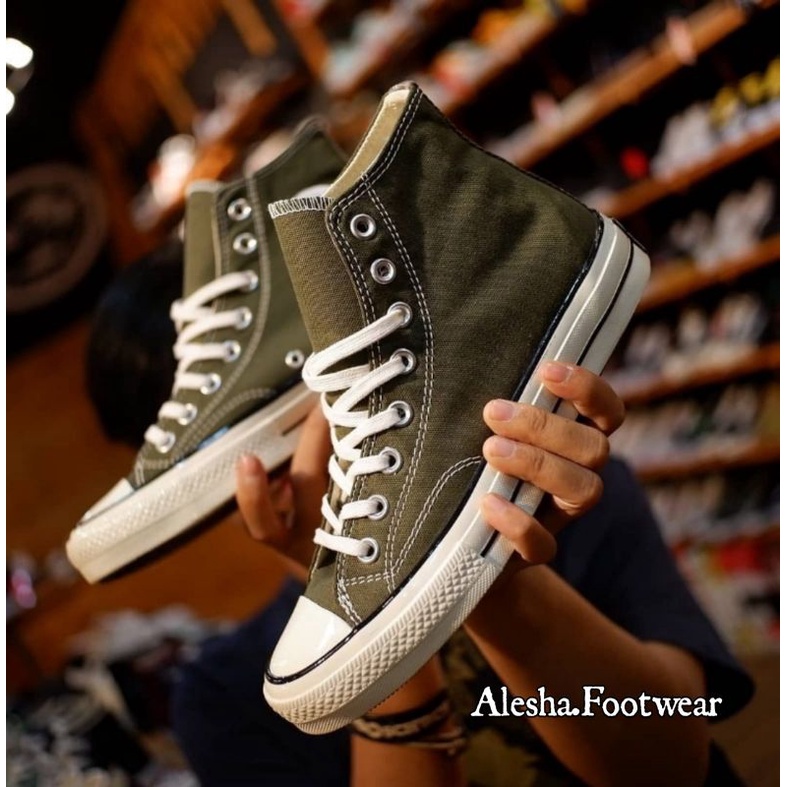 Sepatu Converse 70s HI Hijau Army / Converse 70's Hight Green  / Converse 70s Olive Hight Terlaris Premium Higt Quality /Converse All Star Premium Terlaris