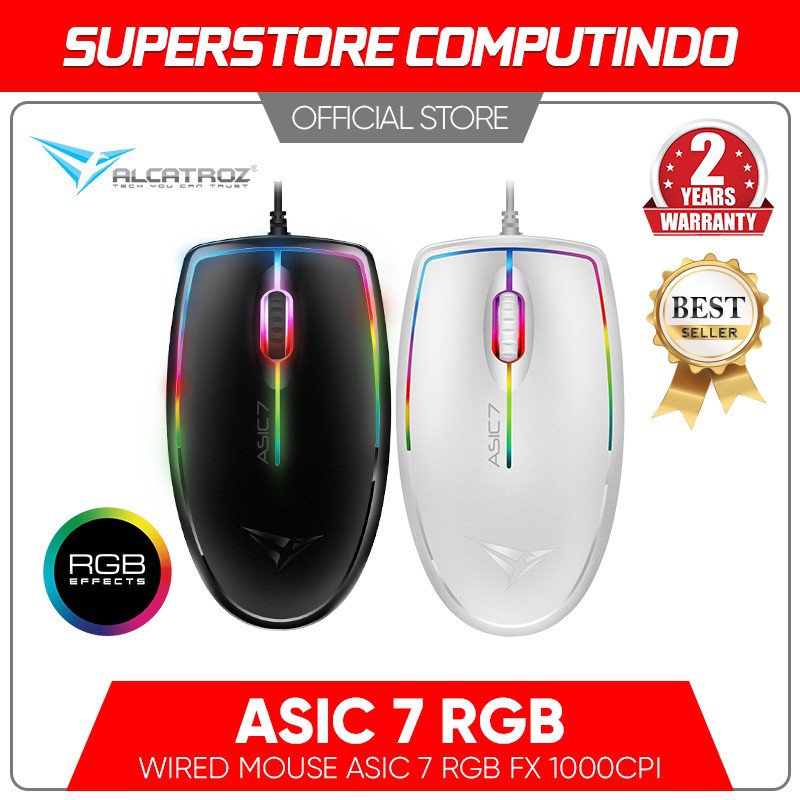 [EXCLUSIVE DI SHOPEE] Alcatroz Asic 7 RGB FX High Performance USB Mouse 1000cpi