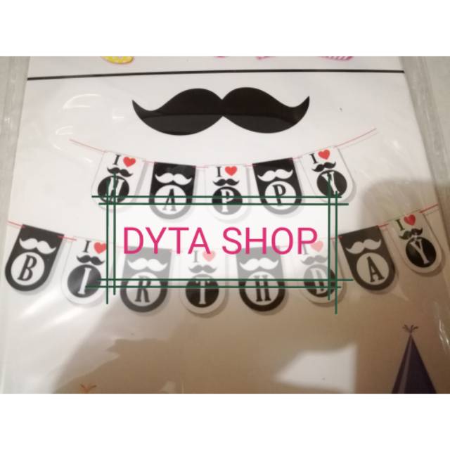 FLAG BANNER HBD MOTIF KUMIS