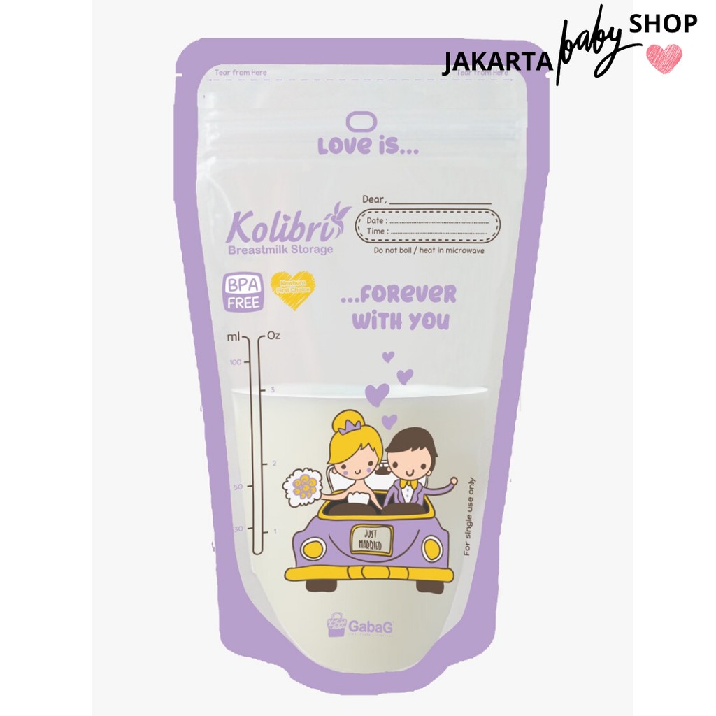 KANTONG ASI GABAG KOLIBRI 100 ML LOVE STORY 30 PCS 411000