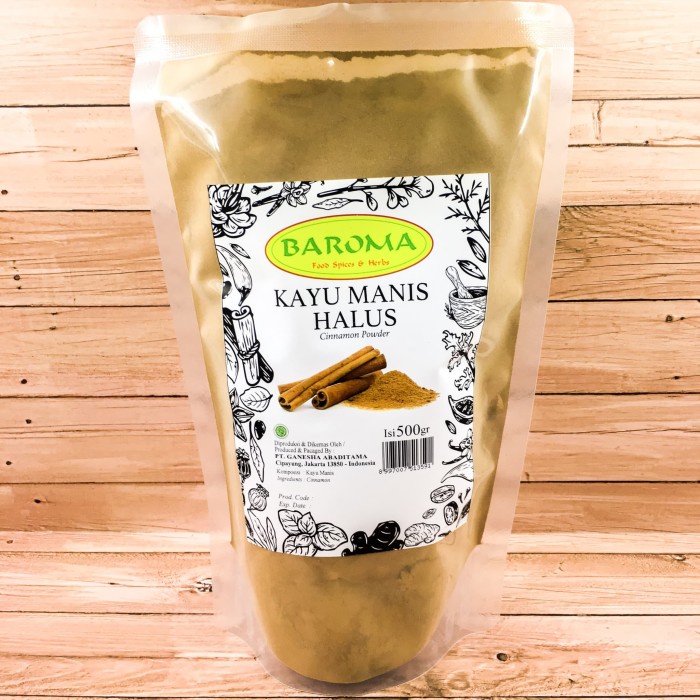 

Kayu Manis Halus / Cinnamon Powder 500gr - Baroma Bumbu Rempah