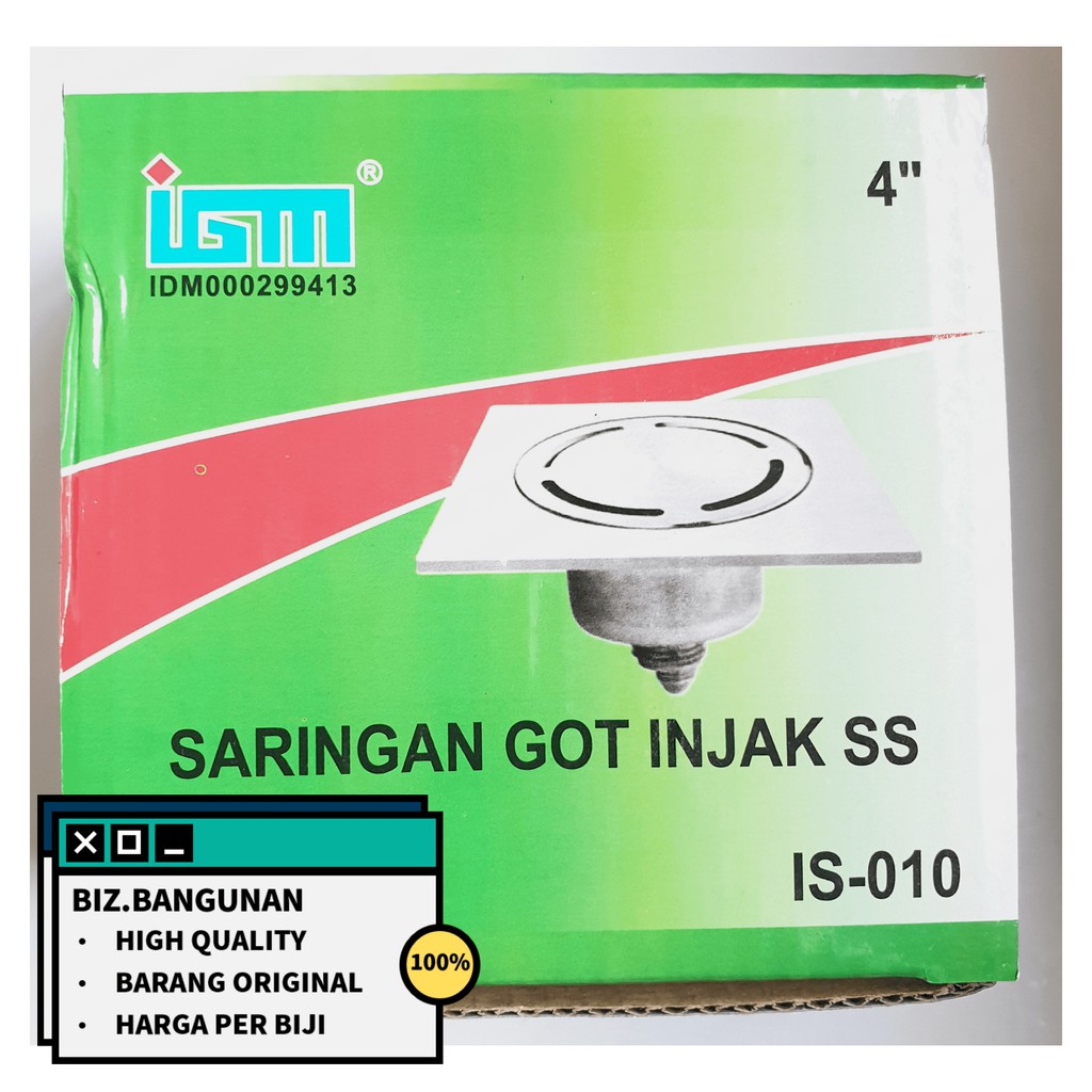 SARINGAN GOT STAINLESS IGM INJAK 4&quot; - FLOOR DRAIN TEKAN PENCET