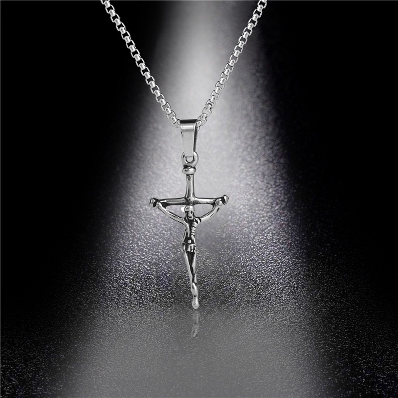 Christian token stainless steel liontin penukaran ayah kata Jesus rak kalung pesona titanium steel p