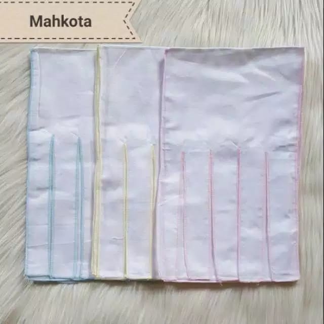 Gurita Ikat Bayi NB 12pc Putih Motif Mahkota Halus