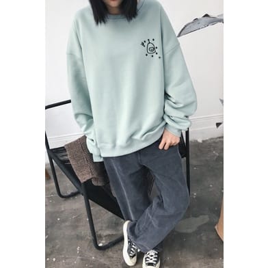 ASTRO SKETCH BORDIR SWEATER WANITA - ATASAN LUCU PREMIUM