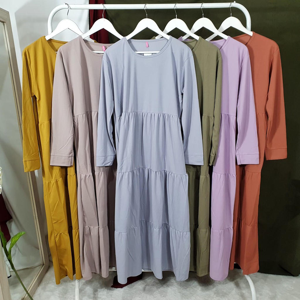 Gamis Wanita Terbaru 2020 Modern Terlaris Tamara LD 100cm Fit XL-XXL