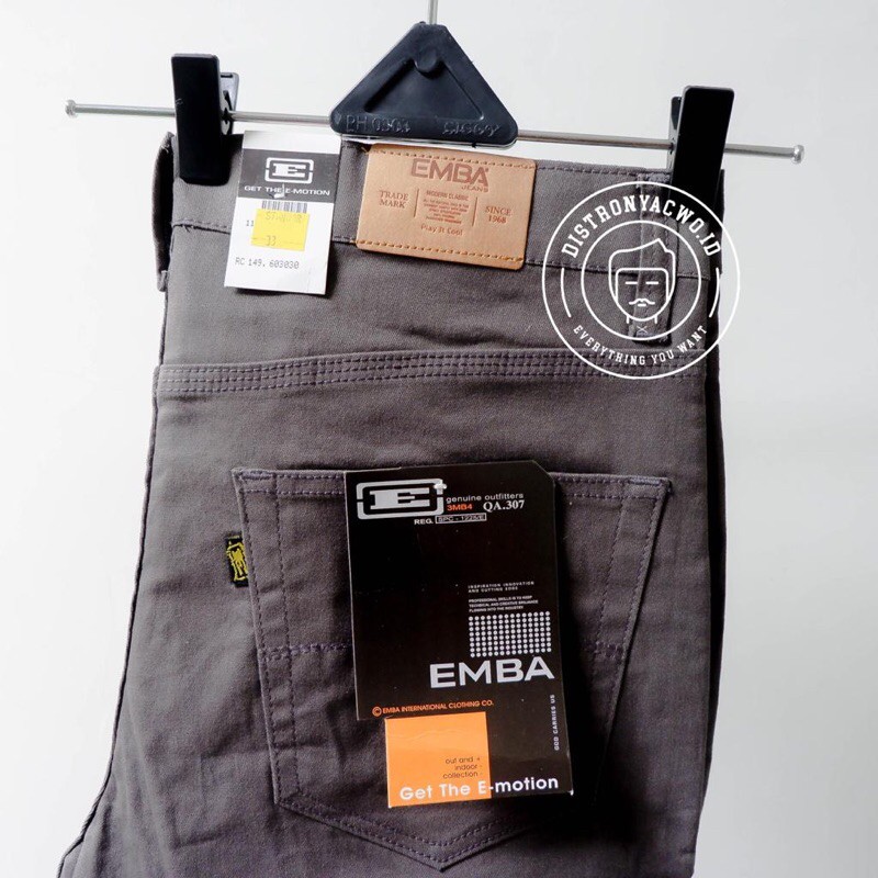 Celana Panjang EMBA Casual Abu Tua Grade Ori Pria Cowok laki-laki