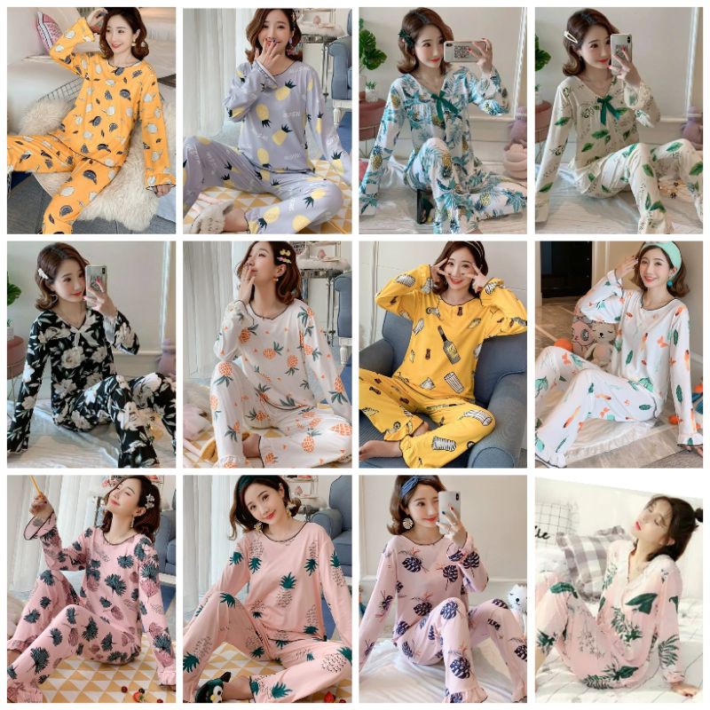 Piyama baju tidur wanita import rumbai list