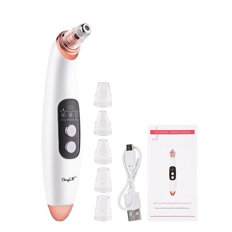 

CkeyiN Rechargeable Blackhead Remover 6 Heads Vacuum Suction Acne Comedo Extractor
