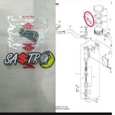 braket reservoir tank braket besi tabung minyak rem belakang suzuki satria fu ori SGP