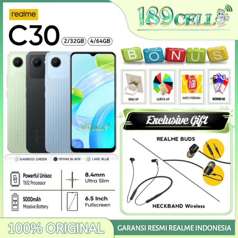 REALME C30 RAM 4/64 GB | C 30 2/32 GB GARANSI RESMI REALME INDONESIA