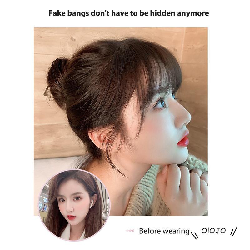 【COD】Wig Rambut Poni Palsu 3D Pengganti Warna Putih Untuk Wanita