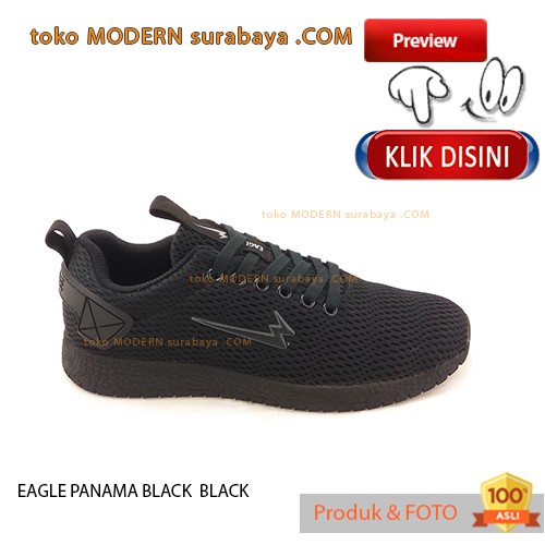 EAGLE PANAMA BLACK BLACK  sepatu pria sekolah casual sneakers