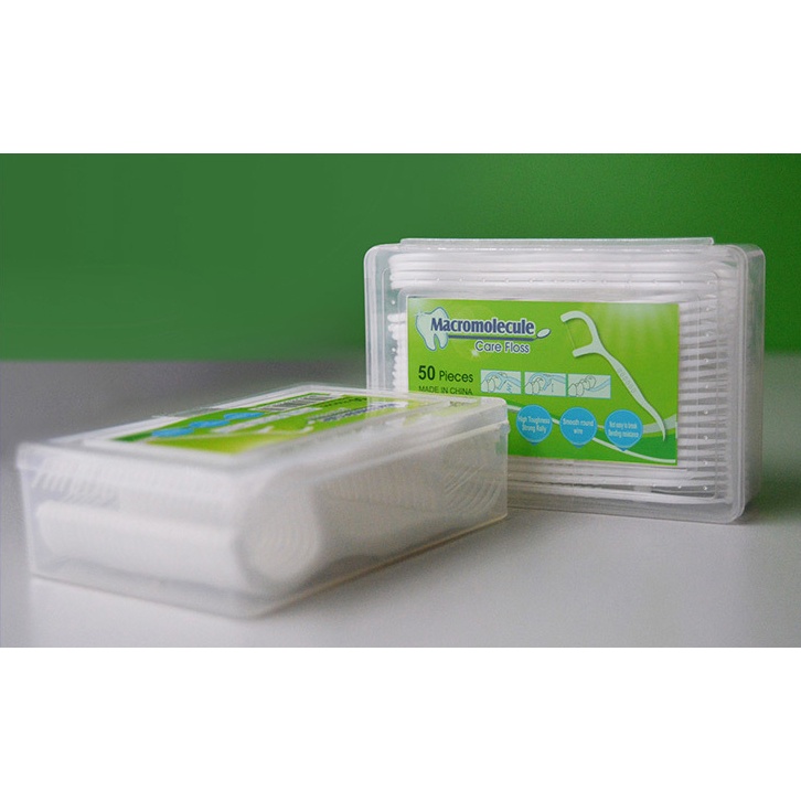 TaffOmicron Dental Floss Benang Gigi Pembersih Jigong Toothpicks 50 PCS - LMT558 - White