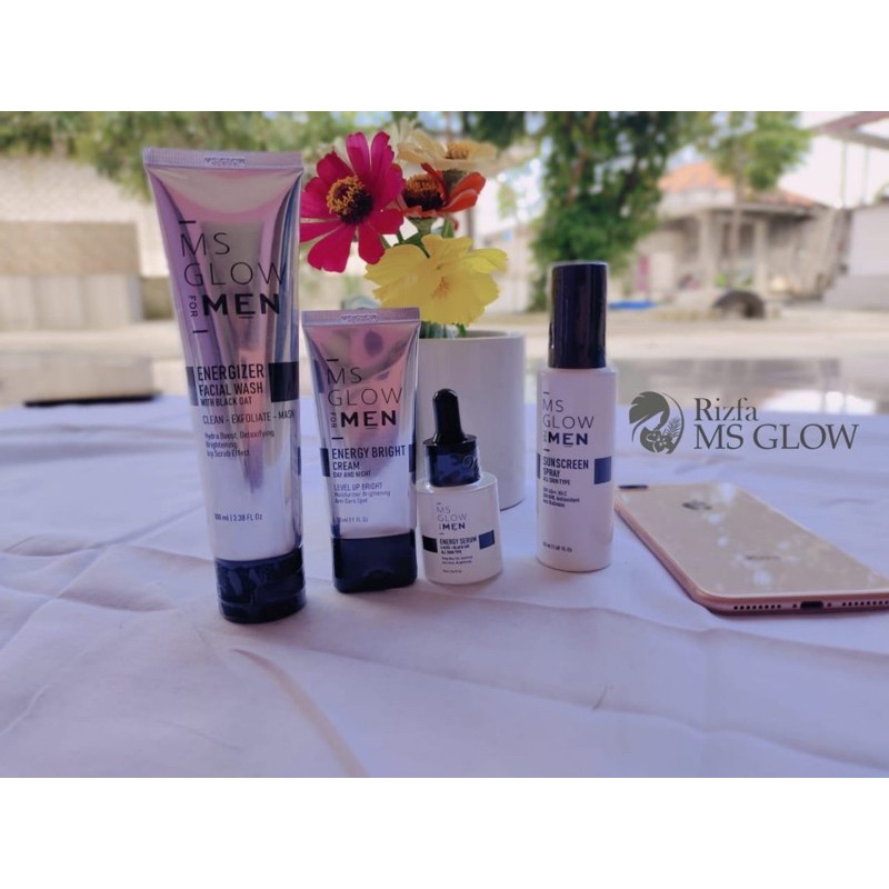 Perawatan wajah pria berjerawat, beruntusan & normal. Ms Glow For Men