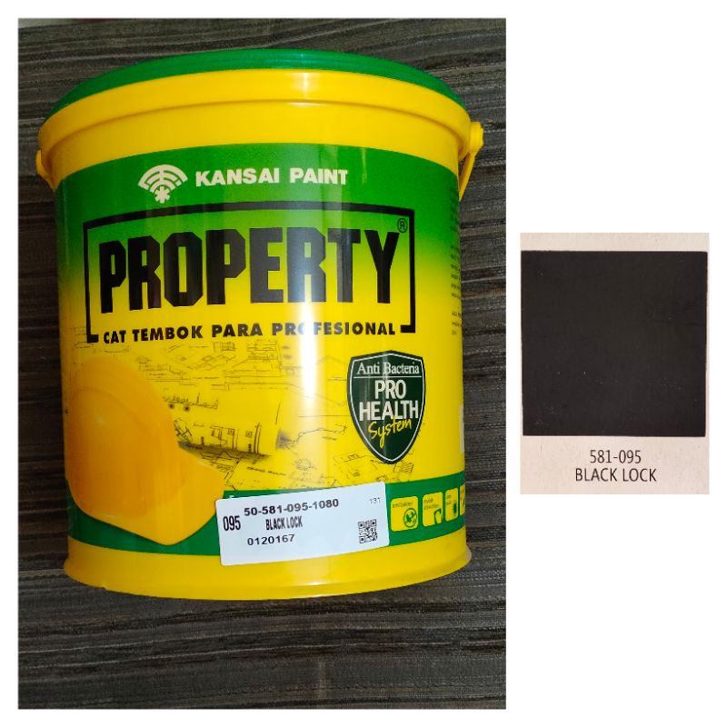 Property Kansai Galon Warna Hitam Black Lock 581-095 Cat Tembok 5 Kg