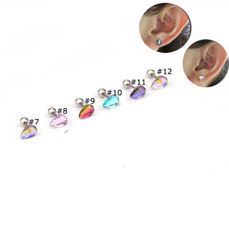 1piece Tragus Piercng Daith Earrings Stainelss Steel with Cyrstal