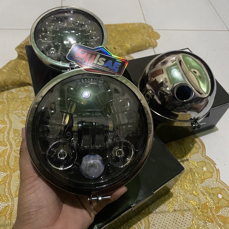 LAMPU DAYMAKER 5,75INC 16LED SET BATOK DUS HITAM (BERGARANSI)