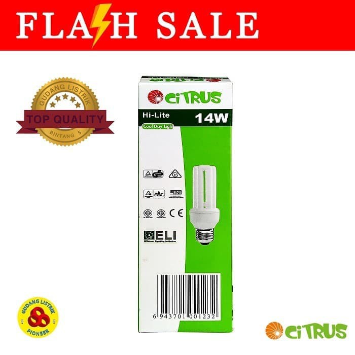 CITRUS LAMPU HI-LITE 14W E27 PUTIH 3U BOHLAM HEMAT ENERGI 14 WATT CDL