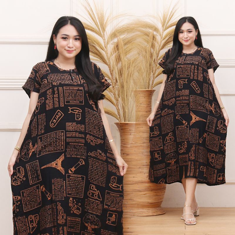 TERBARU | DASTER BUSUI MOTIF KORAN | DASTER KANCING BUSUI |  DASTER KEKINIAN-Hitam