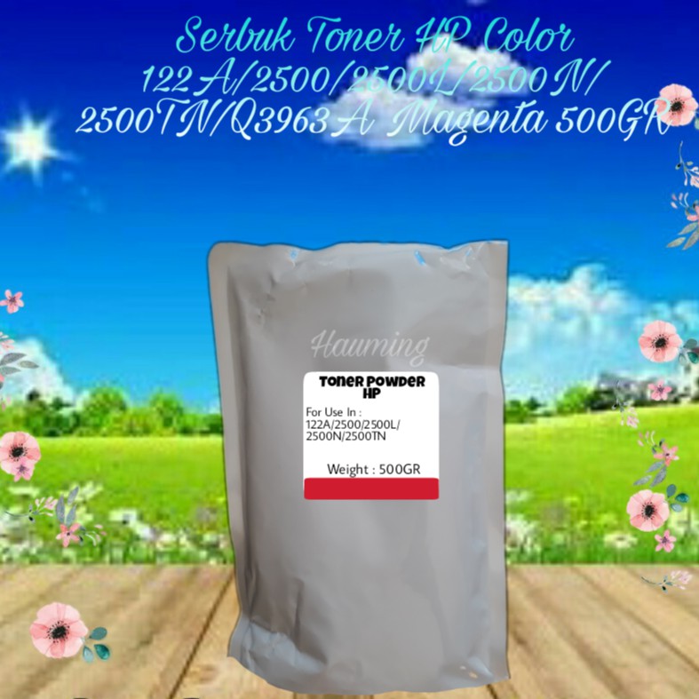 Serbuk Toner Color HP 122A For Use In LaserJet 2500 2500L 2500N 2500TN Q3964A Q3963A Magenta 500gr