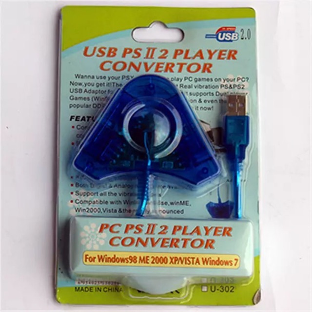 Converter double stik ps2 ke ps 3 / konverter biru  usb STIK PS2 KE PS3