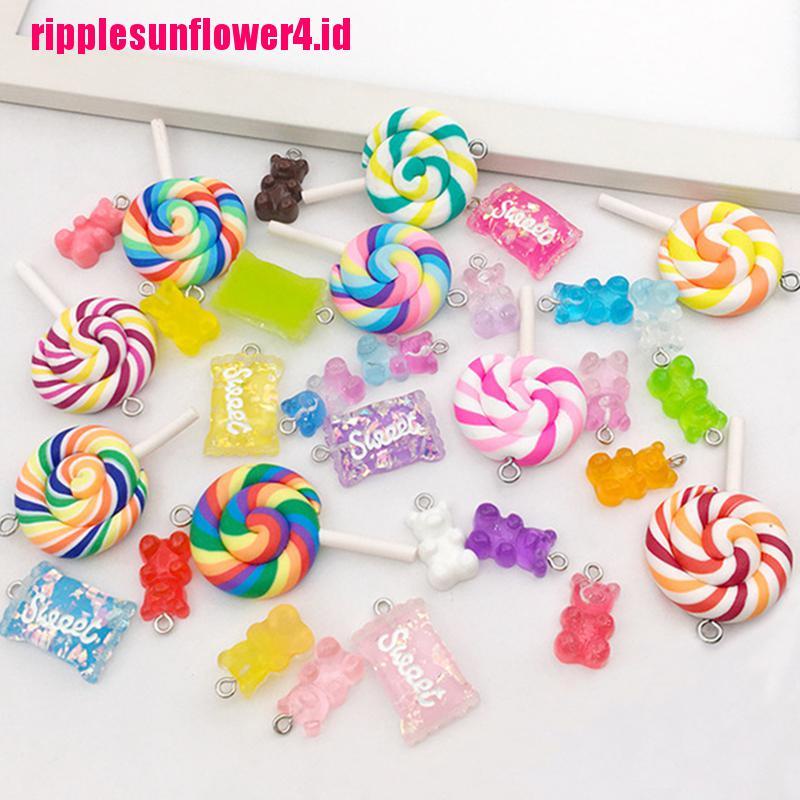 32pcs Permen Gummy Bear Bahan Resin Untuk Gelang / Kalung / Anting Charms