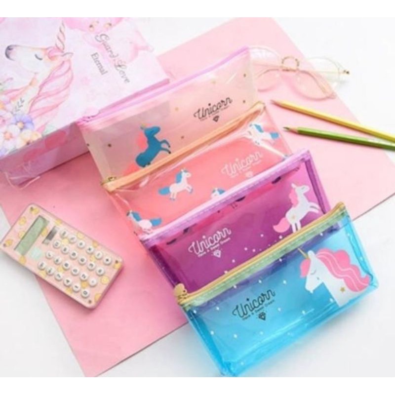 tempat pensil import unicorn/kotak pensil/kotak kosmetik