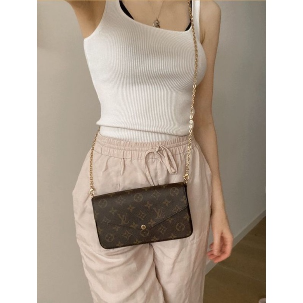 TAS SELEMPANG WANITA LV FELICiE POCHETTE MONOGRAM CANVAS