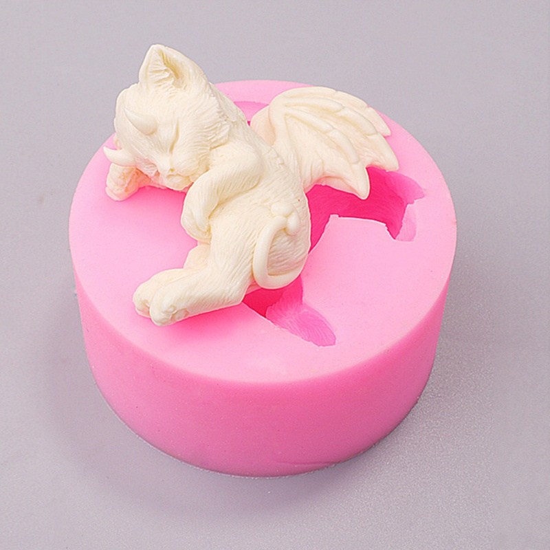 SIY  Sleep Devil Cat Candle Epoxy Resin Mold Aromatherapy Plaster Silicone Mould DIY Crafts Jewelry Home Decorations Casting