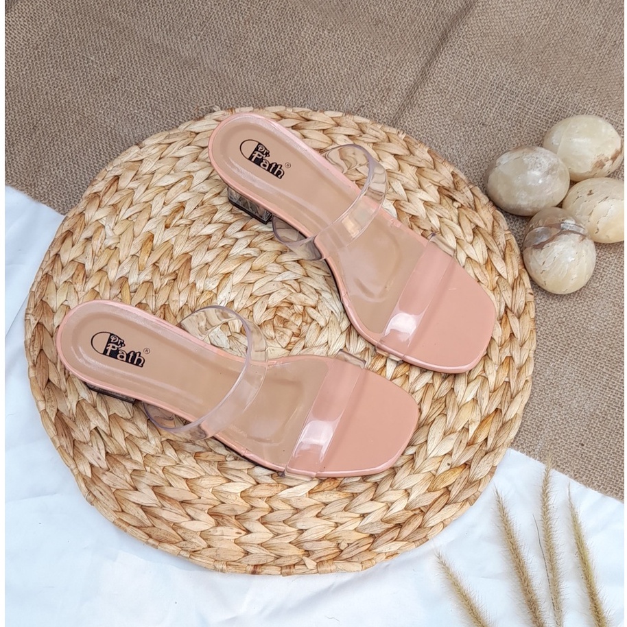 Sandal Heels Kaca wanita 5cm Ban 2 Jelly