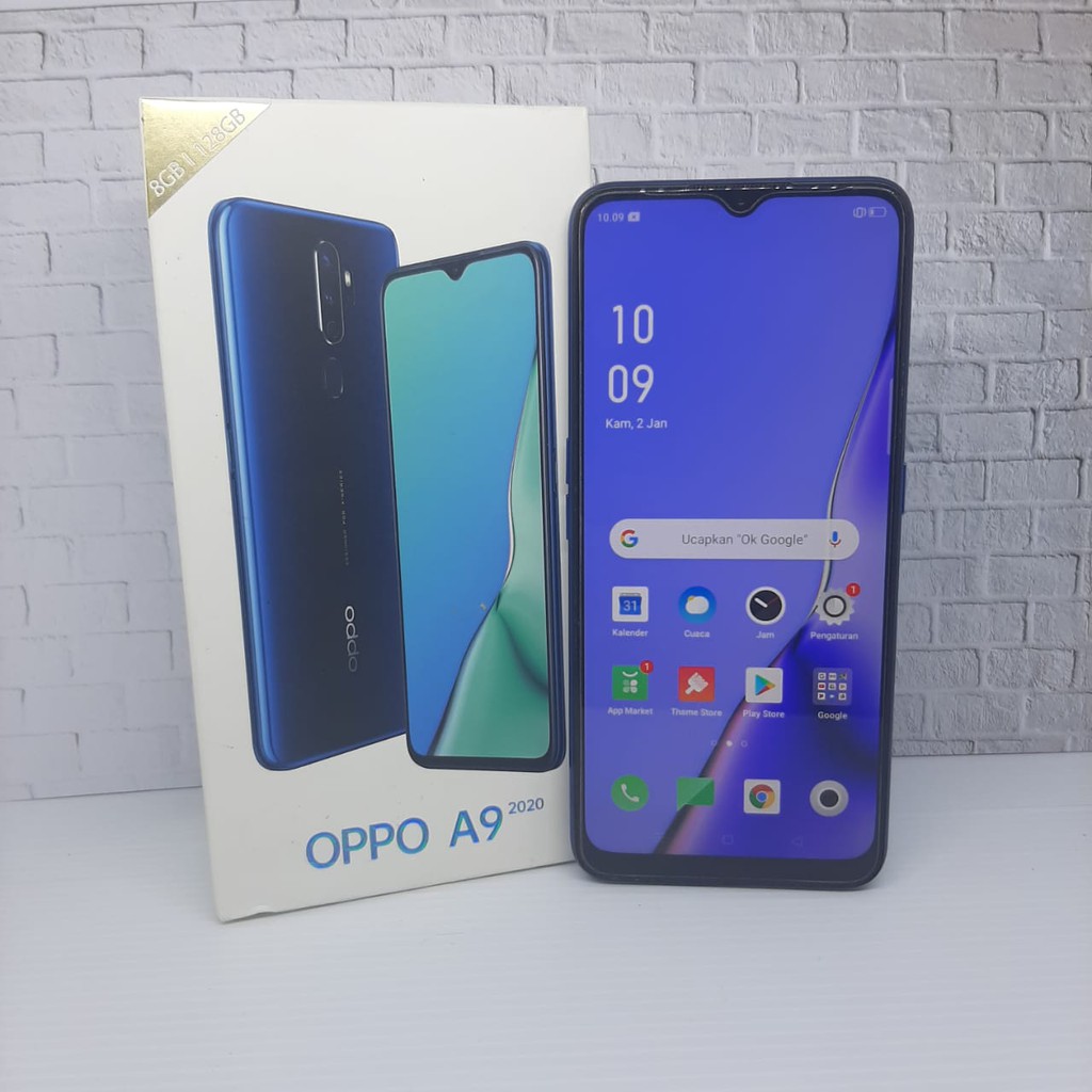 HANDPHONE HP OPPO A9 2020 8/128GB FULLSET NO HF SECOND