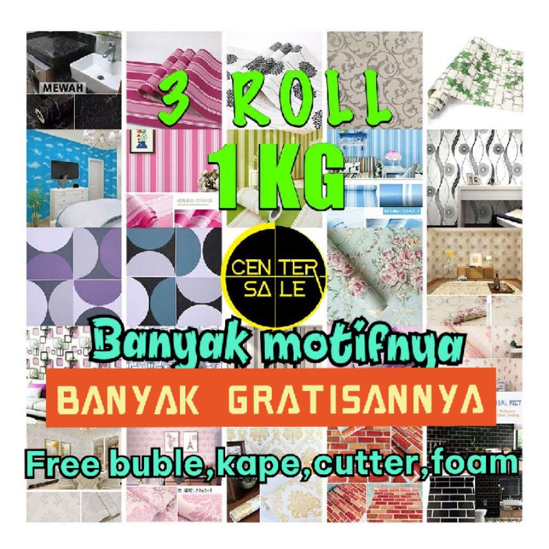 Promo Wallpaper Premium/Wallpaper Kamar Tidur/Wallpaper Stiker/Wallstiker Elegant/Anti Air