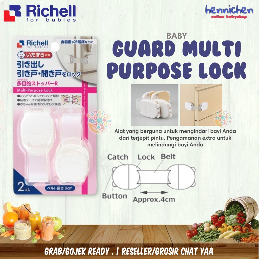 Richell Baby Guard Multi Purpose Mini Lock R 2pcs Pengaman Pintu Lemari