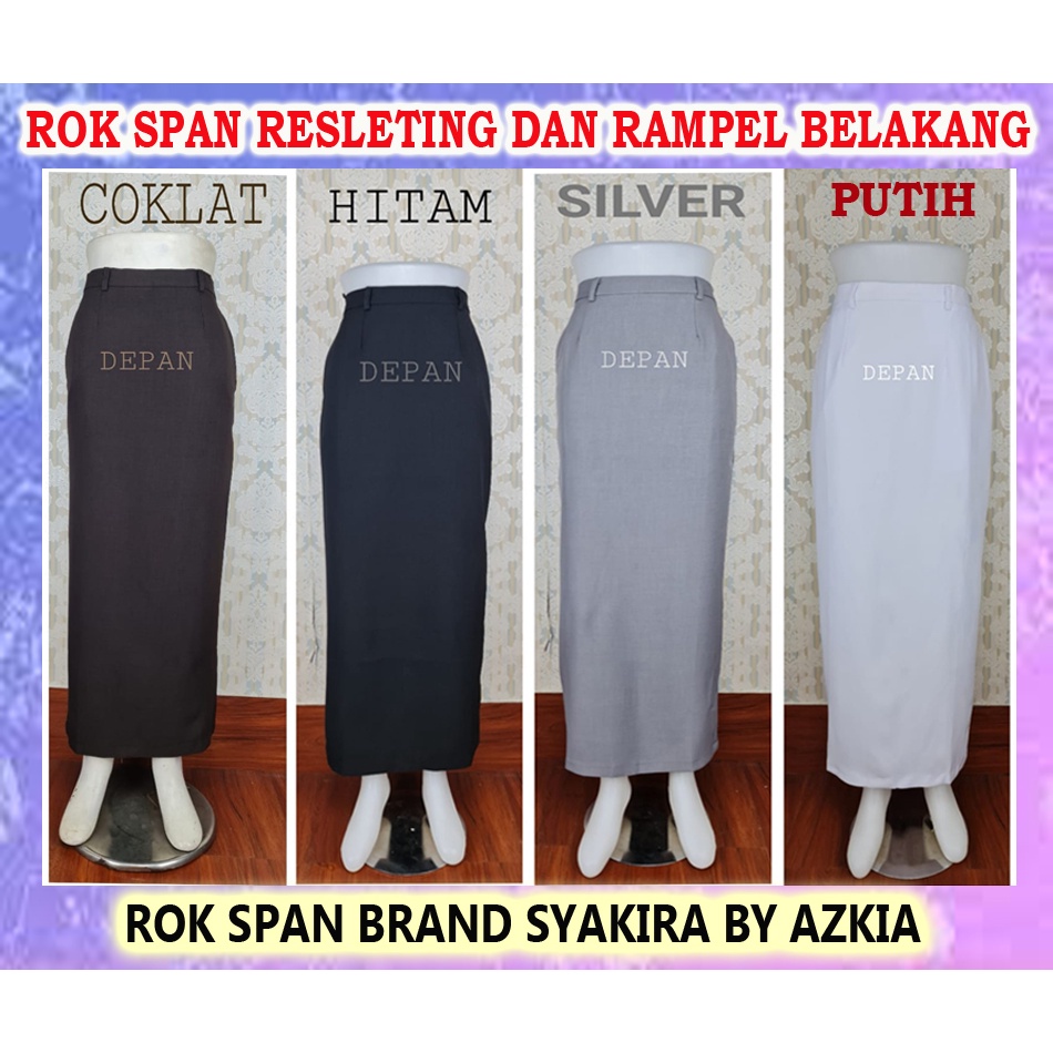 Rok Span Syakira warna Khaki, Putih, Silver-Rok Kerja-Rok Kantor-Rok panjang-rok wanita