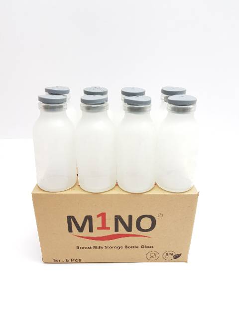 100 ml Botol  baru Penyimpan Asi isi 16  pcs MINO / BOTOL ASI KACA  / BOTOL ASI KACA TUTUP KARET