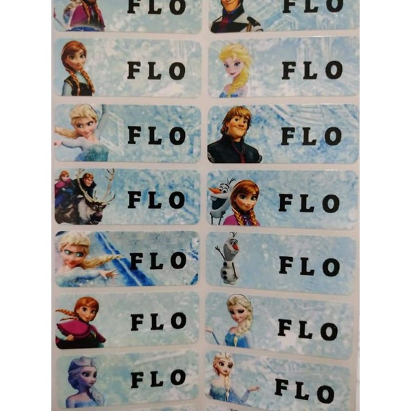 

Frozen Elsa Anna Sticker Label Nama Stiker Tempelan Nama Waterproof anti air motif anak cewek girl