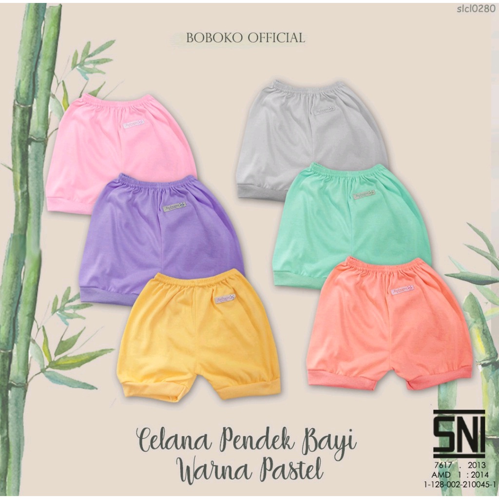 6 PCS CELANA PENDEK BAYI BOBOKO MIX WARNA 0 -  4 BULAN // CELANA PENDEK BAYI 6 WARNA // BAWAHAN BAYI