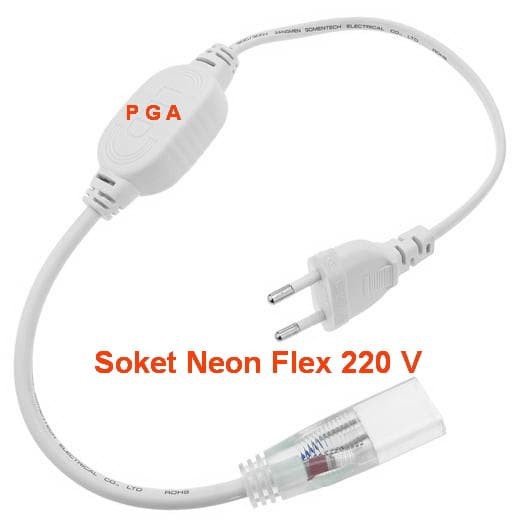 Kabel Colokan Soket Socket Jack Lampu NEON FLEX LED Selang Strip 220V