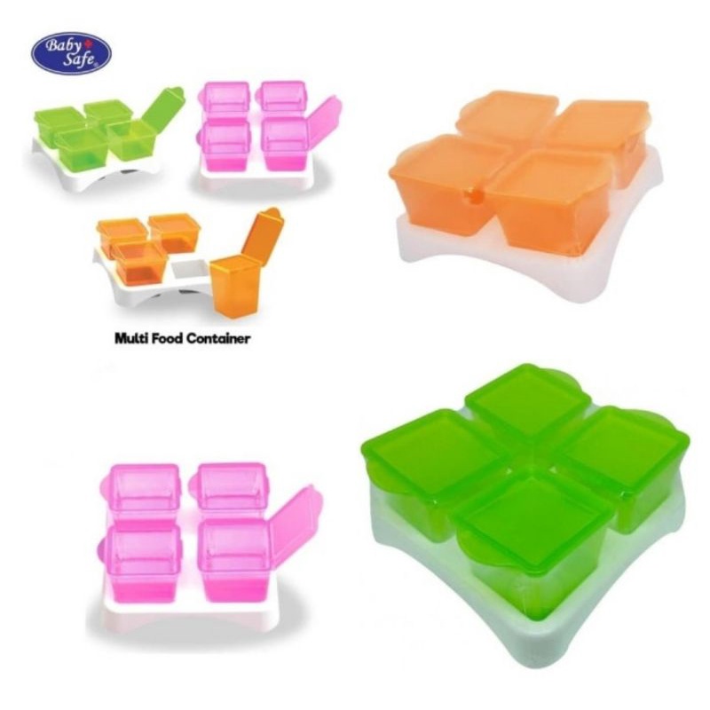 Baby Safe Multi Food Container Isi 4 Pcs (AP009)/Kontainer MPASI Bayi/Tempat Makan Bayi