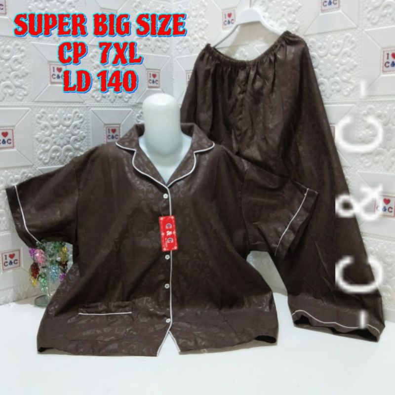 CNC - Baju Tidur/Piyama CP 7XL Hembos/Super Big Jumbo Ld140-Coklat tua